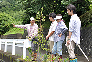 並木事務局長が畑の説明